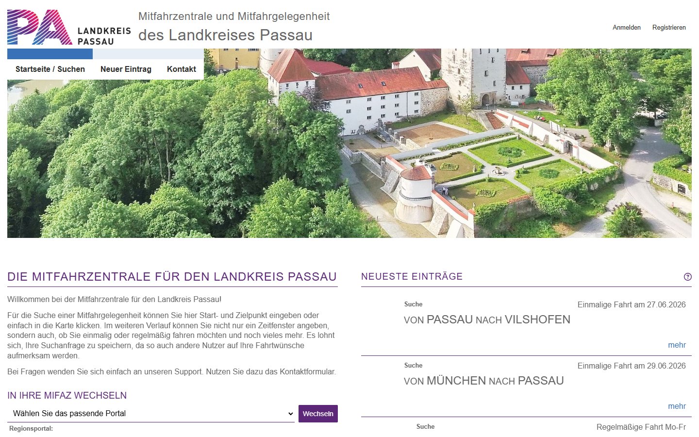 MiFaZ-Portal des Landkreises Passau